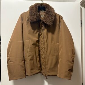 Uniqlo C puffer coat with detachable faux fur collar